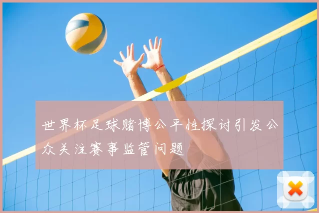 世界杯足球赌博公平性探讨引发公众关注赛事监管问题