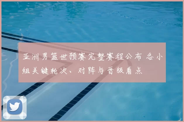 亚洲男篮世预赛完整赛程公布 各小组关键轮次、对阵与晋级看点